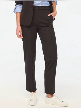 J. Crew Kallie Straight Leg Trouser Ankle Pant Career Casual Deep Black Size 12